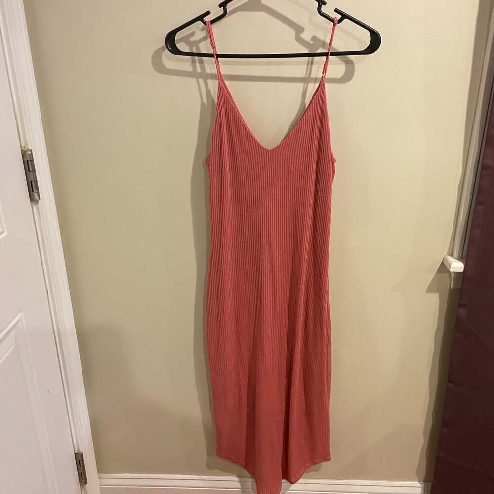 Express Rib Knit Salmon Dress Size Medium - Picture 1 of 4